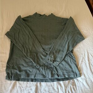 Ribbed Long-Sleeve Knit Top